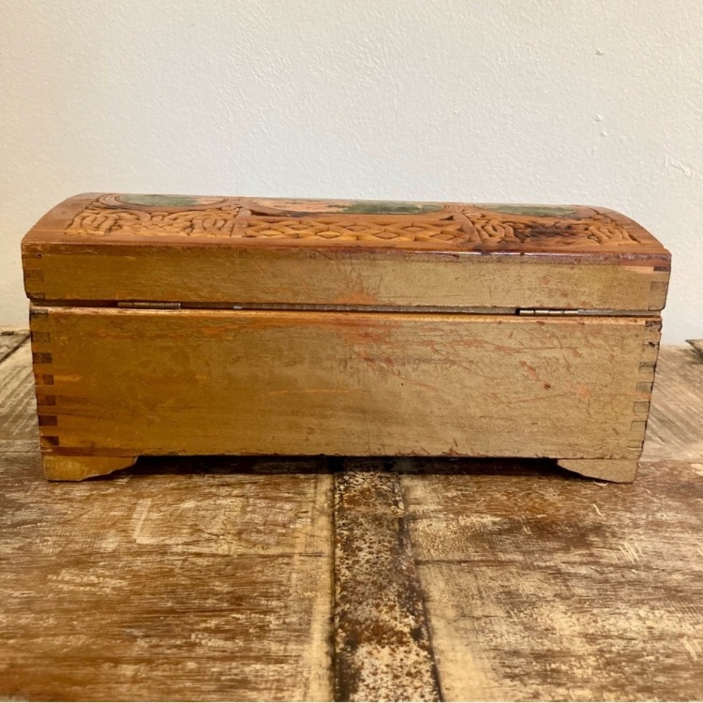 Scenic Carved Wood Box Document Box Glove Box Box Decorative Jewelry Box - Picture 9 of 16